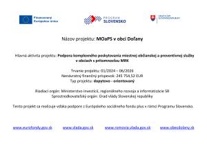 MOaPS v obci Doľany